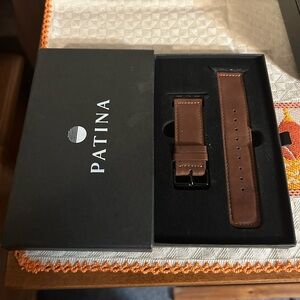 Patina ( Portland Leather Goods) Clove Stitched Leather Apple Watch Band 42/44mm